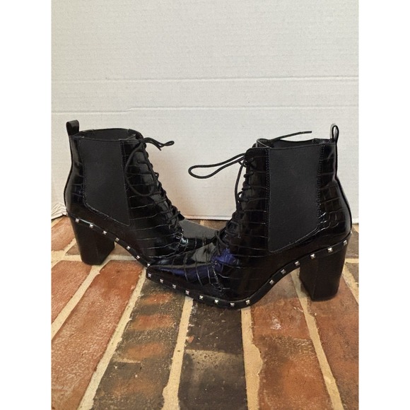 Charles By Charles David Shoes - EDGY Charles By Charles David Chunky Heel Bootie Black Debate Women's 9 M Stud